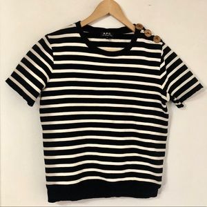 A.P.C. • Striped Knit Crew Jumper